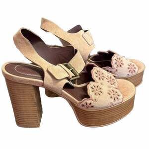 See by Chloé Kristy Floral Suede Platform Sandals